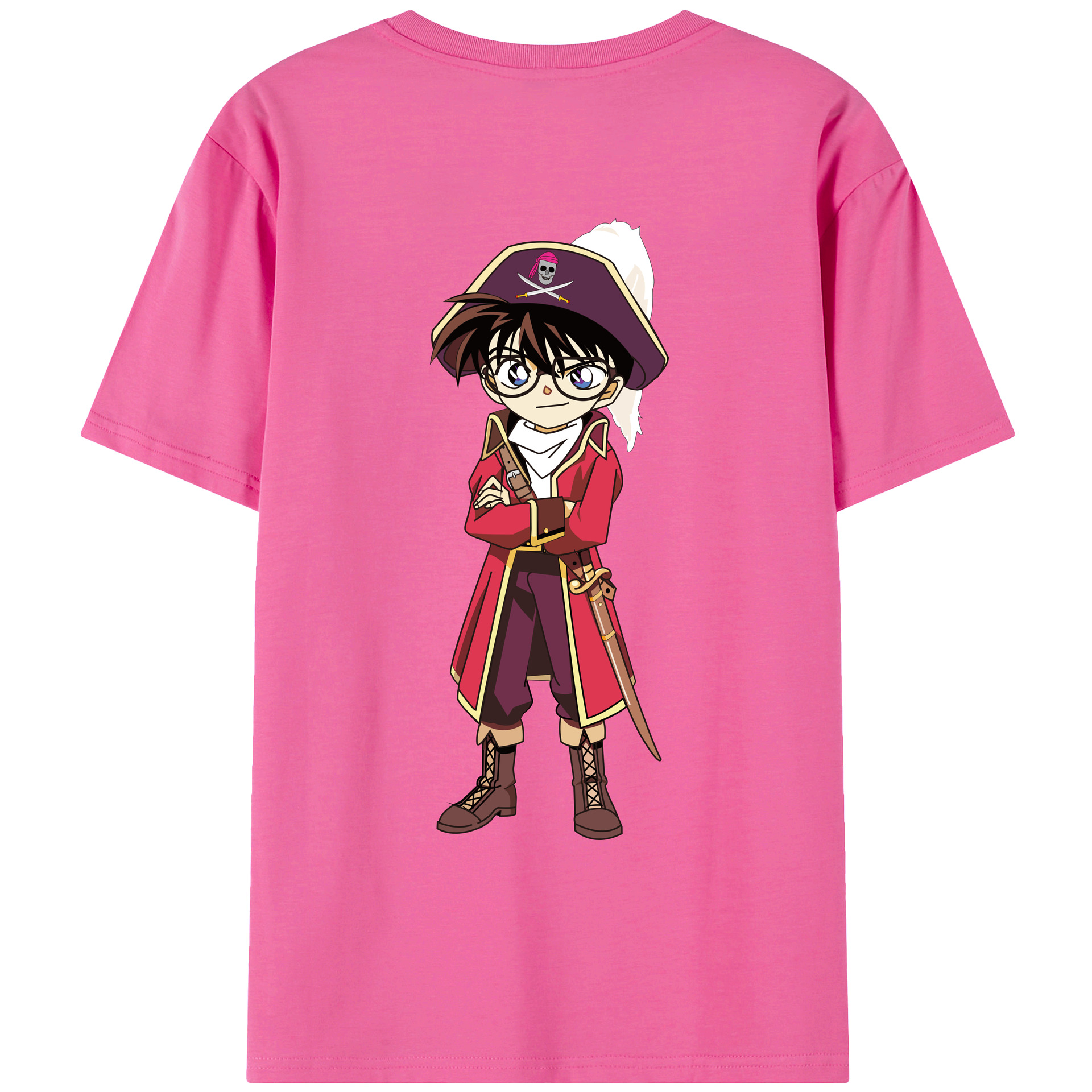 （画像用） 名探偵コナン 江戸川 コナン Detective Conan Conan Edogawa レディース半袖Tシャツ(バックプリント)